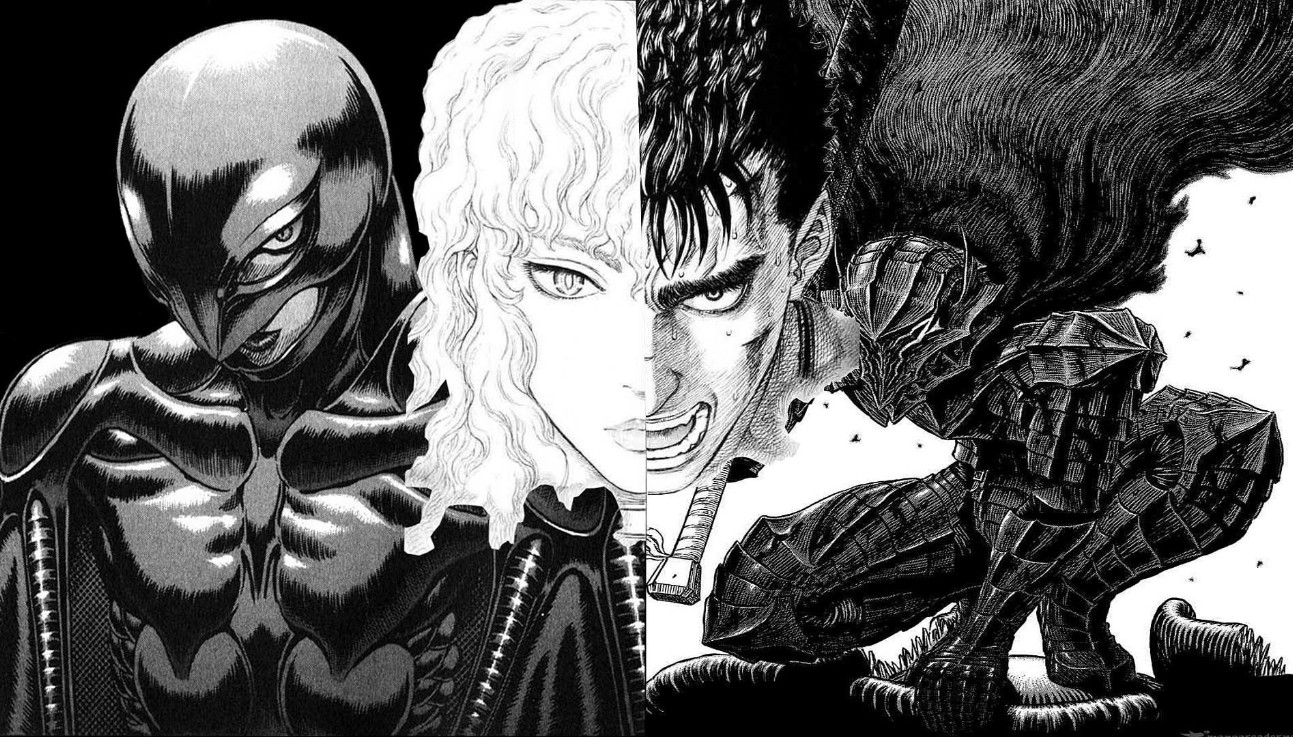 《Wallpaper Engine》劍風傳奇-格斯和格里菲斯漫畫風面部特寫動態壁紙