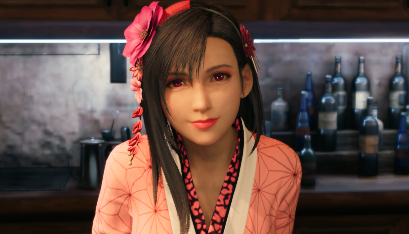 《最終幻想7：重制版》蒂法鬼滅之刃禰豆子MOD