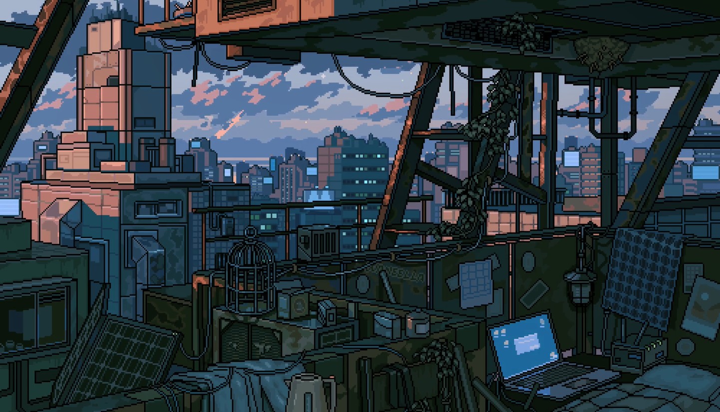 《Wallpaper Engine》像素風(fēng)雜亂的陽臺(tái)動(dòng)態(tài)壁紙