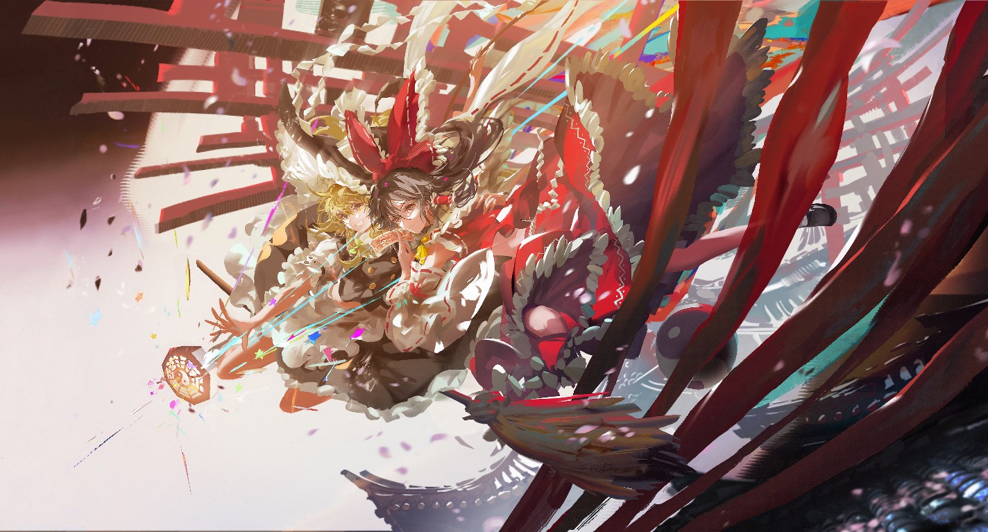《Wallpaper Engine》博麗靈夢霧雨魔理沙精美東方繪圖動態壁紙