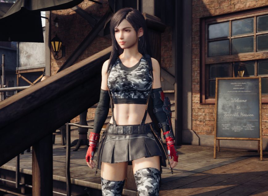 《最終幻想7：重制版》灰色迷彩服蒂法v2MOD
