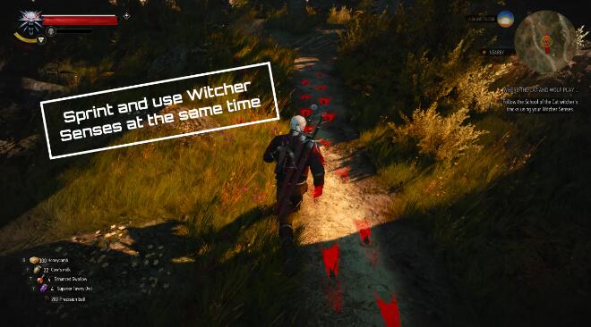 《巫師3次世代版》使用獵魔感官時可沖刺MOD