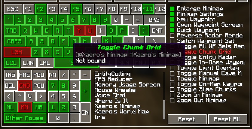 《我的世界》按鍵綁定可視化MOD