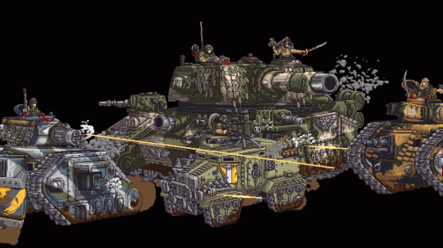 《Wallpaper Engine》戰錘40K帝國防衛軍坦克像素風動態壁紙