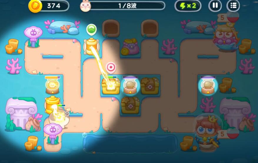 《保衛(wèi)蘿卜4》海的閨女第72關(guān)滿星攻略