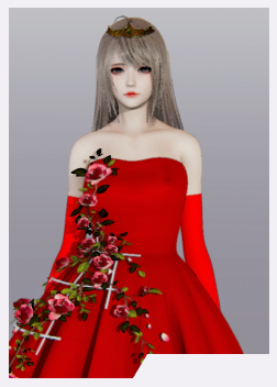 《AI少女》袒肩大紅禮服美少女MOD