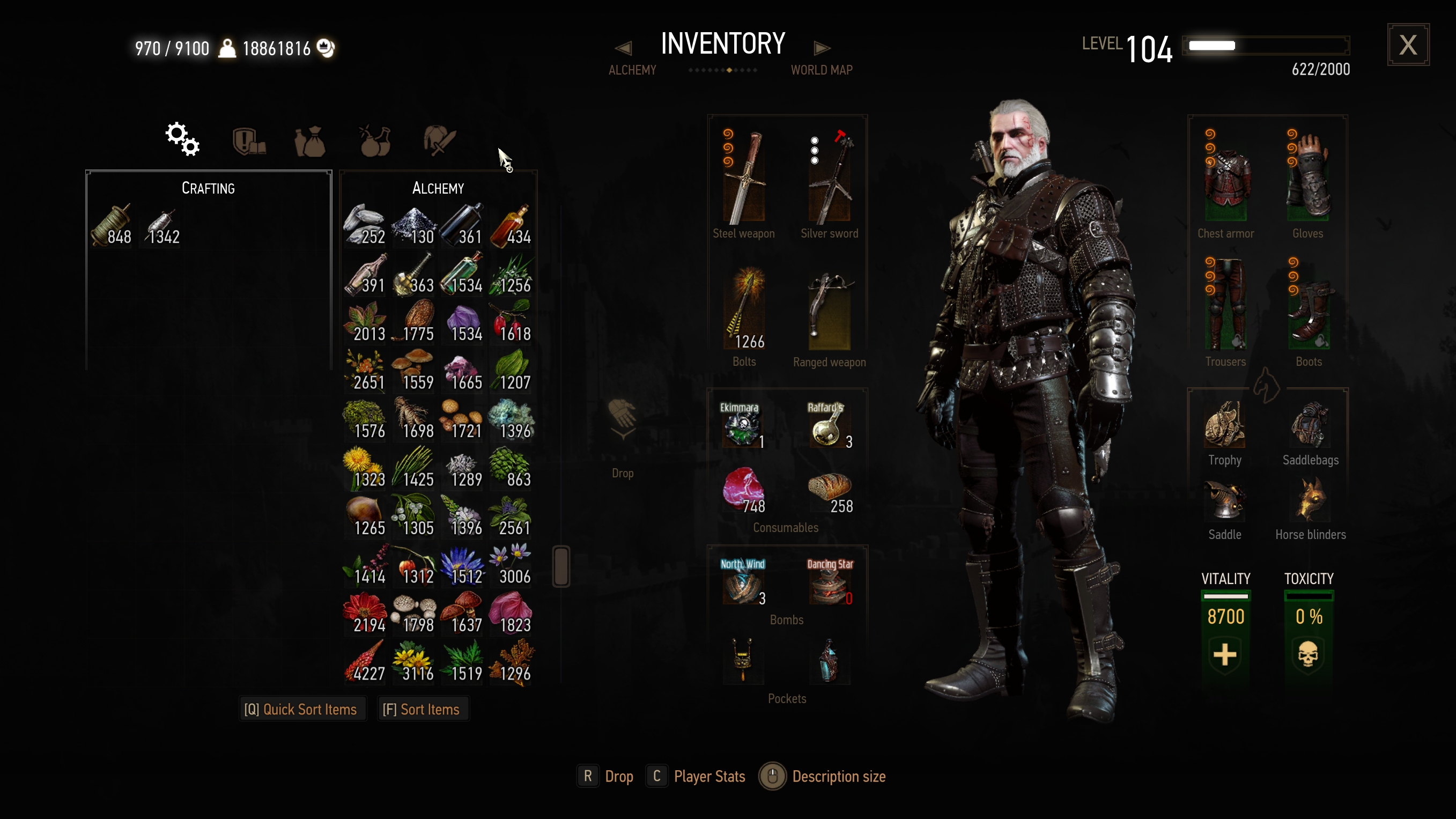 《巫師3：狂獵》無限物品堆疊MOD