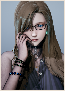 《AI少女》金發藍瞳黑色禮服眼鏡御姐MOD