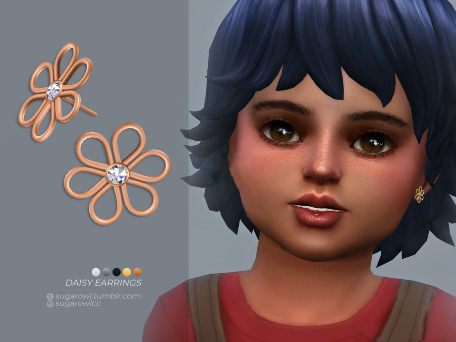 《模擬人生4》幼兒版雛菊耳環MOD