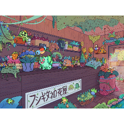 《Wallpaper Engine》草系寶可夢的花店動態壁紙