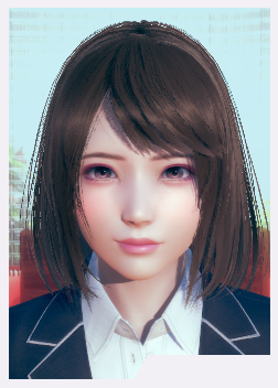 《AI少女》黑色短發紅色瞳孔高中校服美少女MOD