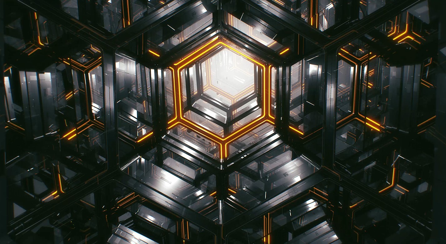 《Wallpaper Engine》3D蜂巢金屬空間動態壁紙