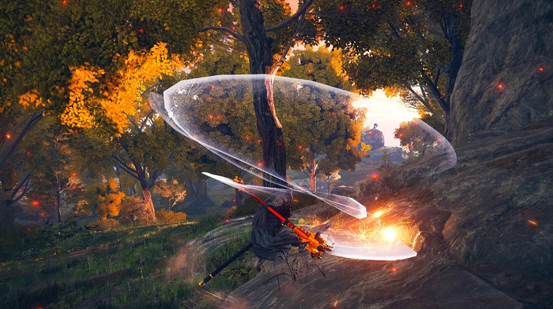 《艾爾登法環》忍者龍劍傳無想新月棍替換騎士雙頭劍MOD