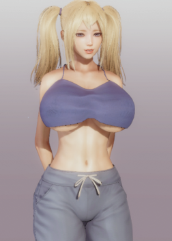 《AI少女》金發(fā)腹肌雙馬尾大波浪美少女MOD