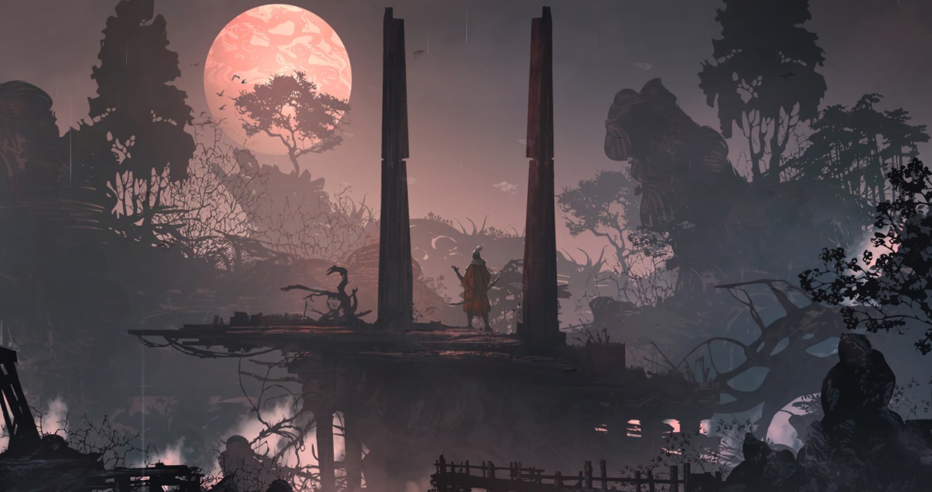 《Wallpaper Engine》只狼-月下靜想精美動態壁紙
