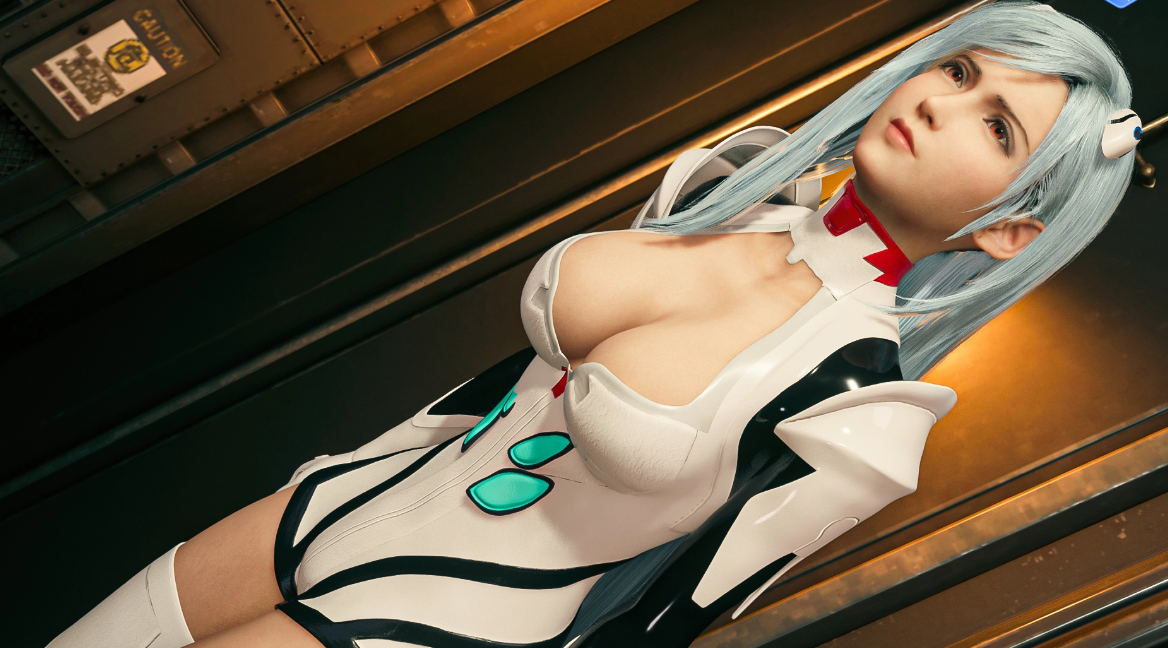 《最終幻想7：重制版》蒂法原本發(fā)型絕美cosEVA白綾波麗MOD