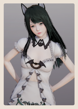 《AI少女》黑色長發(fā)白色蕾絲裙貓耳美少女MOD