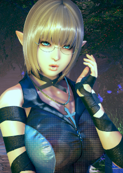 《AI少女》金色短發藍色緊身衣女精靈MOD