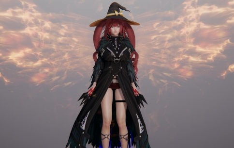 《AI少女》紅色雙馬尾美麗黑袍魔女MOD