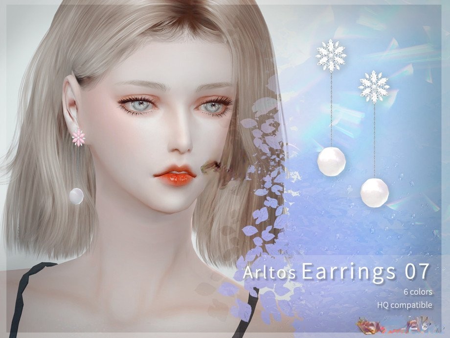 《模擬人生4》精致雪花珍珠耳環(huán)MOD