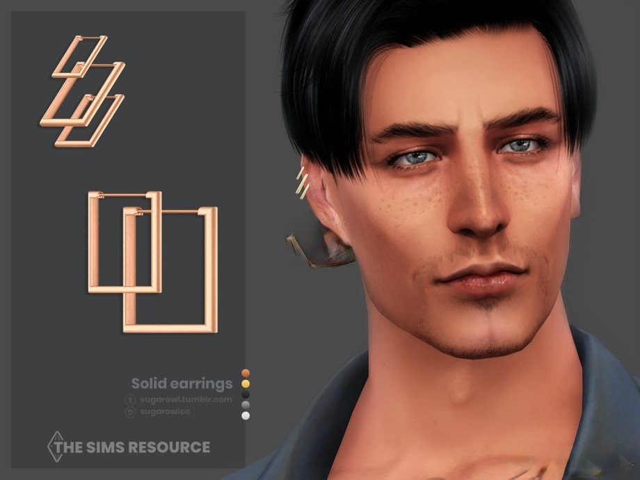 《模擬人生4》男士空心方框耳環(huán)MOD