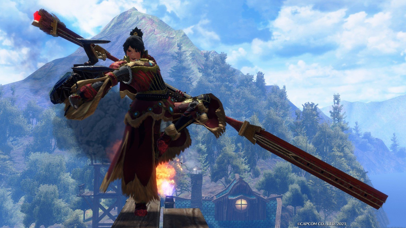 《怪物獵人：崛起》炎王龍尖頂操蟲棍MOD