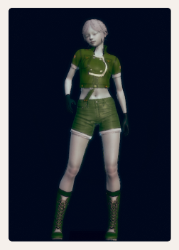 《AI少女》綠色系短袖皮衣熱褲服裝MOD