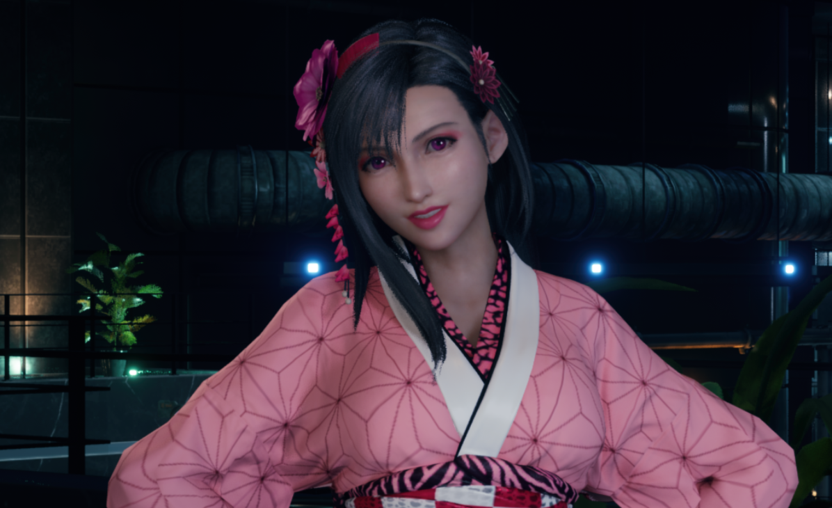 《最終幻想7：重制版》蒂法鬼滅之刃禰豆子MOD