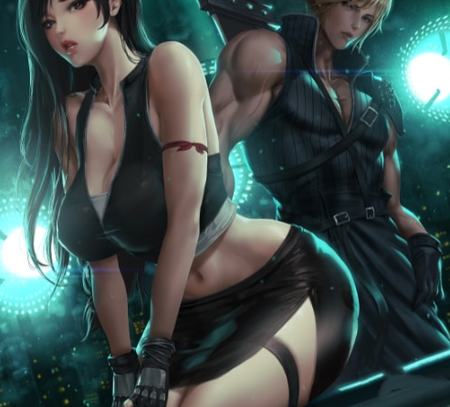 《最終幻想7：重制版》蒂法黑衣黑裙魅惑形象壁紙