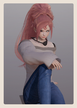 《AI少女》粉毛休閑裝白眼美少女MOD