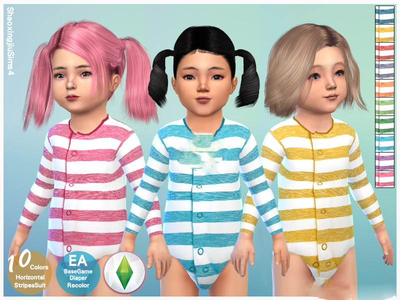 《模擬人生4》幼兒可愛條紋睡衣MOD
