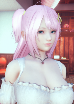 《AI少女》粉色長發白色露肩休閑裝美少女MOD