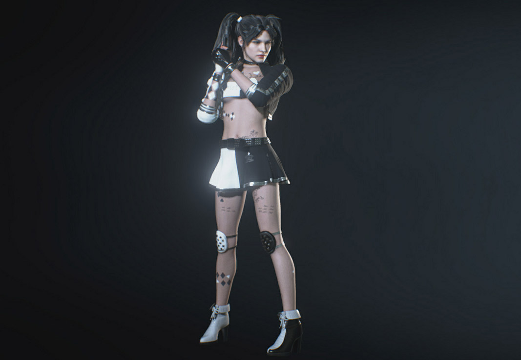 《生化危機3：重制版》吉爾黑白配色小丑女服裝MOD