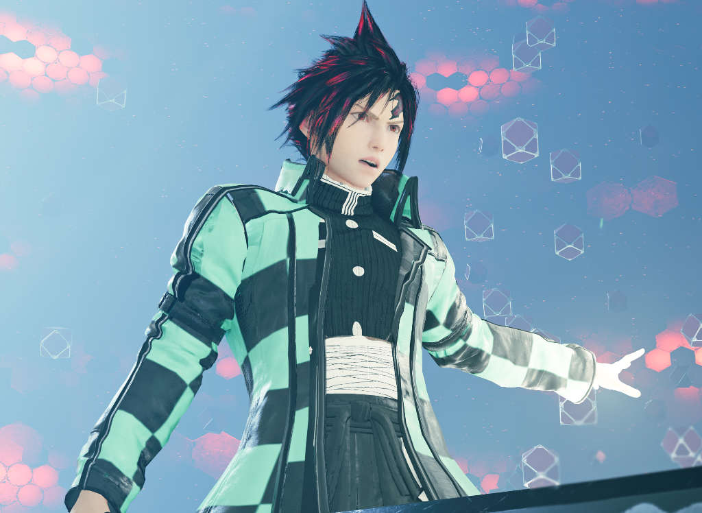 《最終幻想7：重制版》克勞德鬼滅之刃炭治郎和服MOD