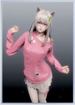 《ROOM Girl》粉紅毛衣貓耳萌妹MOD