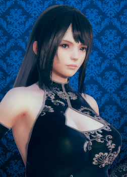 《AI少女》黑色長發黑色旗袍英氣御姐MOD