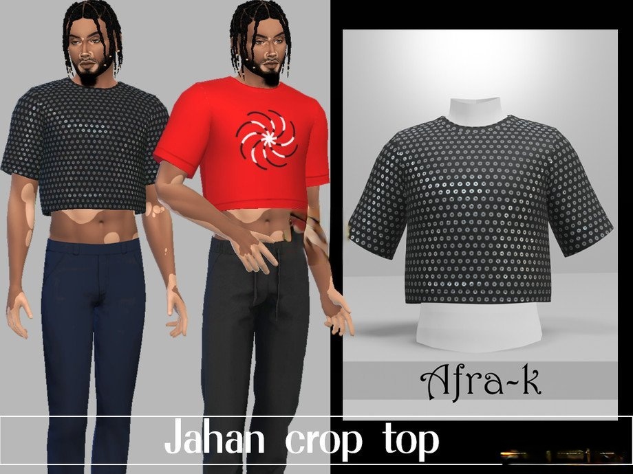 《模擬人生4》男性露腹短款上衣MOD