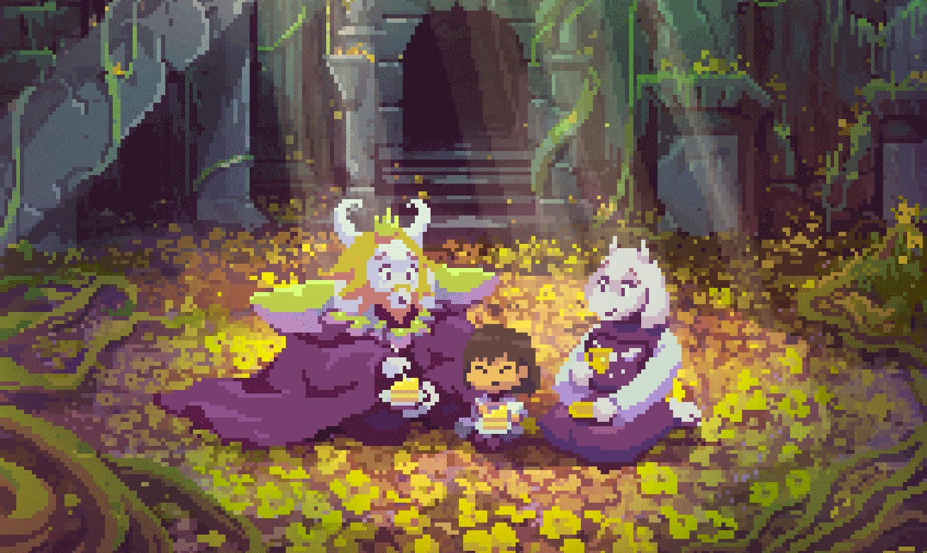 《Wallpaper Engine》傳說(shuō)之下-羊媽一家的溫馨午后下像素風(fēng)動(dòng)態(tài)壁紙