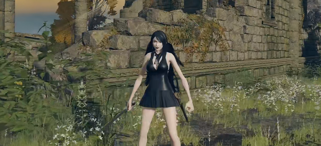《艾爾登法環》最終幻想7蒂法黑色短裙MOD
