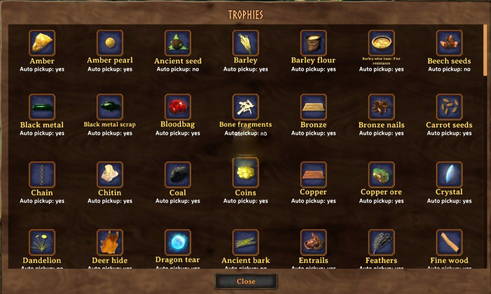 《Valheim：英靈神殿》自動拾取物品列表MOD