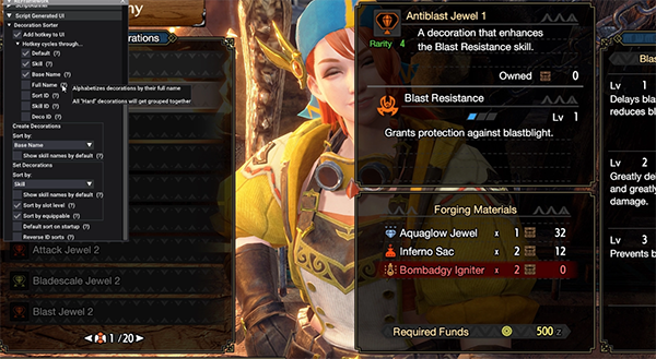 《怪物獵人崛起：曙光》裝飾品分類MOD
