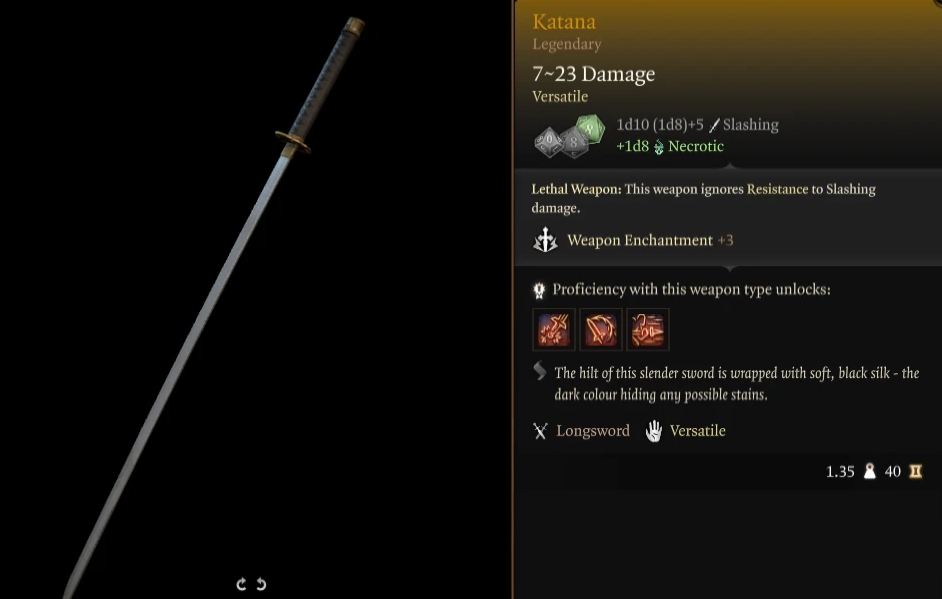 《博德之門3》掠影者武士刀MOD