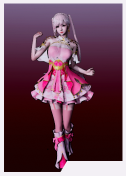 《AI少女》粉色雙馬尾可愛洋裝美少女MOD