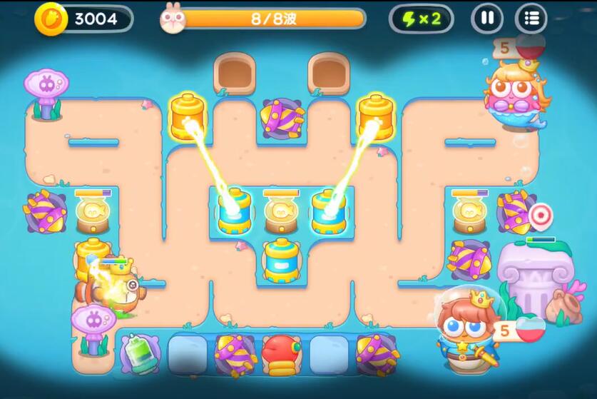 《保衛(wèi)蘿卜4》海的閨女第72關(guān)滿星攻略