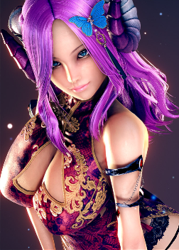 《AI少女》紫色披肩發性感旗袍小姐姐MOD