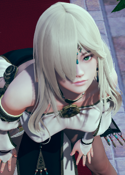 《AI少女》銀發綠瞳露肩裝黑絲襪美少女MOD