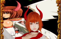 《AI少女》橙色短發(fā)紅色雙角英氣御姐MOD