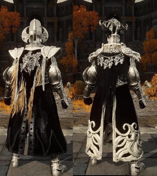 《艾爾登法環》黑白風格熔爐騎士套裝MOD