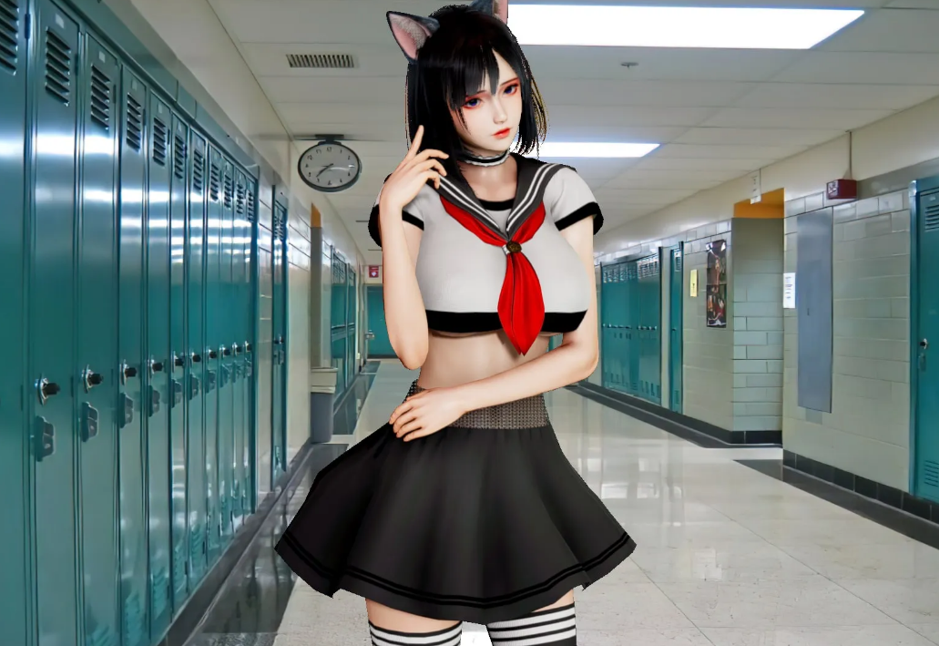 《AI少女》性感可愛(ài)JK貓耳小姐姐MOD
