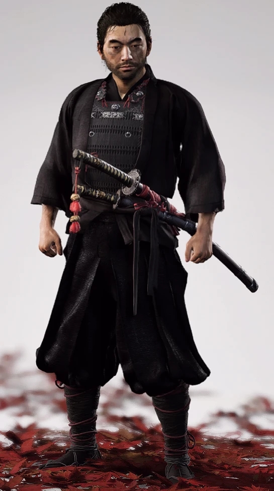 《對馬島之魂：導演剪輯版》全黑的武士服飾MOD